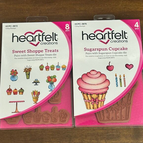 Heartfelt Creations Sweet Shoppe Treats Sprinkled Confetti Cupcakes Stamp Lot - Picture 1 of 5